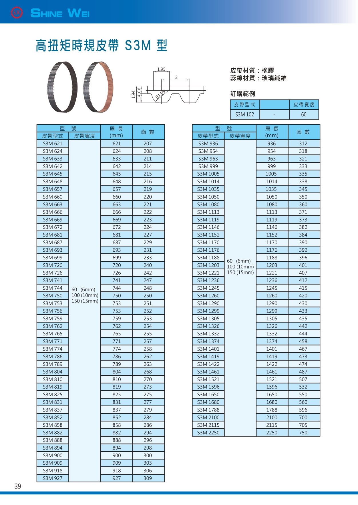 39(s3m時規皮帶
