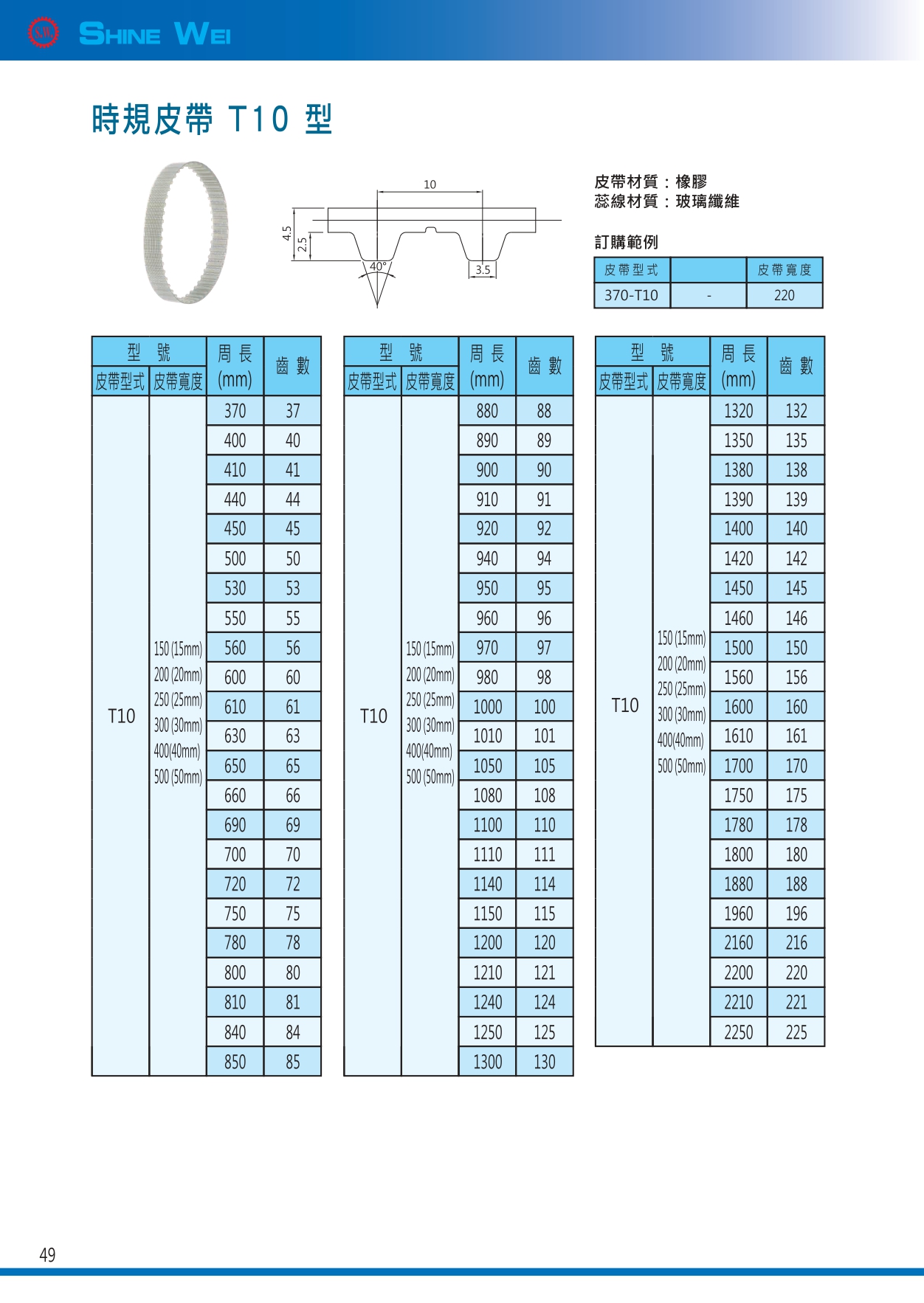 49(t10時規皮帶